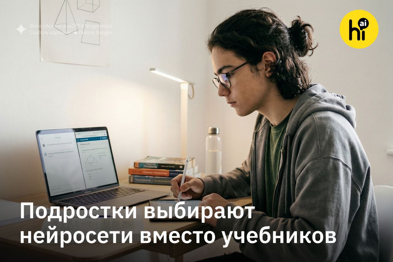 ✏️ 10% подростков делают всю или почти всю домашнюю работу с ИИ